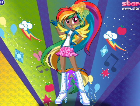 Rainbow Dash öltöztetős lovas játék