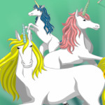 Unicorn kifestő lovas játék